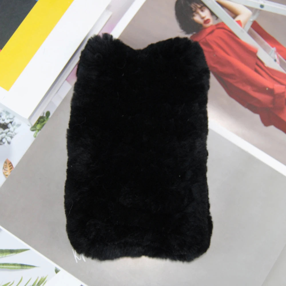 Hot Sale Brand Women Real Rex Rabbit Fur Scarf Girls Warm Soft Knitted Good Elastic Rabbit Fur Headband Natural Fur Ring Scarves