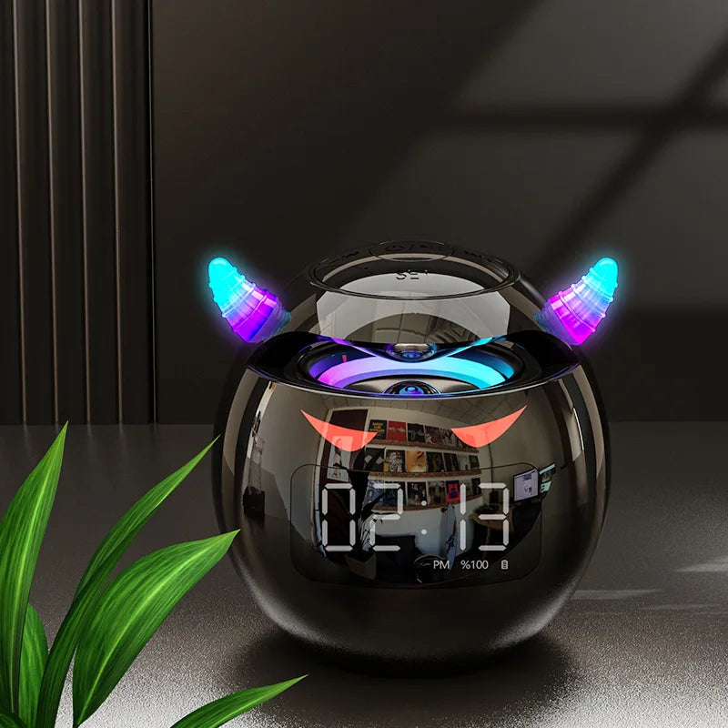 Little Devil Bluetooth Speaker Hifi Smart Voice Speaker Alarm Clock Stereo Mini Subwoofer Outdoor Pluggable Sd Card caixa de som