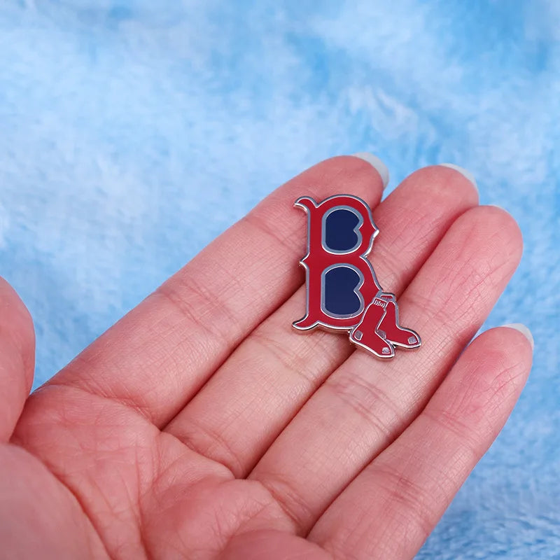 Boston The Red Sox Baseball Team Enamel Pins Metal Brooch Badge Fashion Jewellery Baseball Lover Gifts