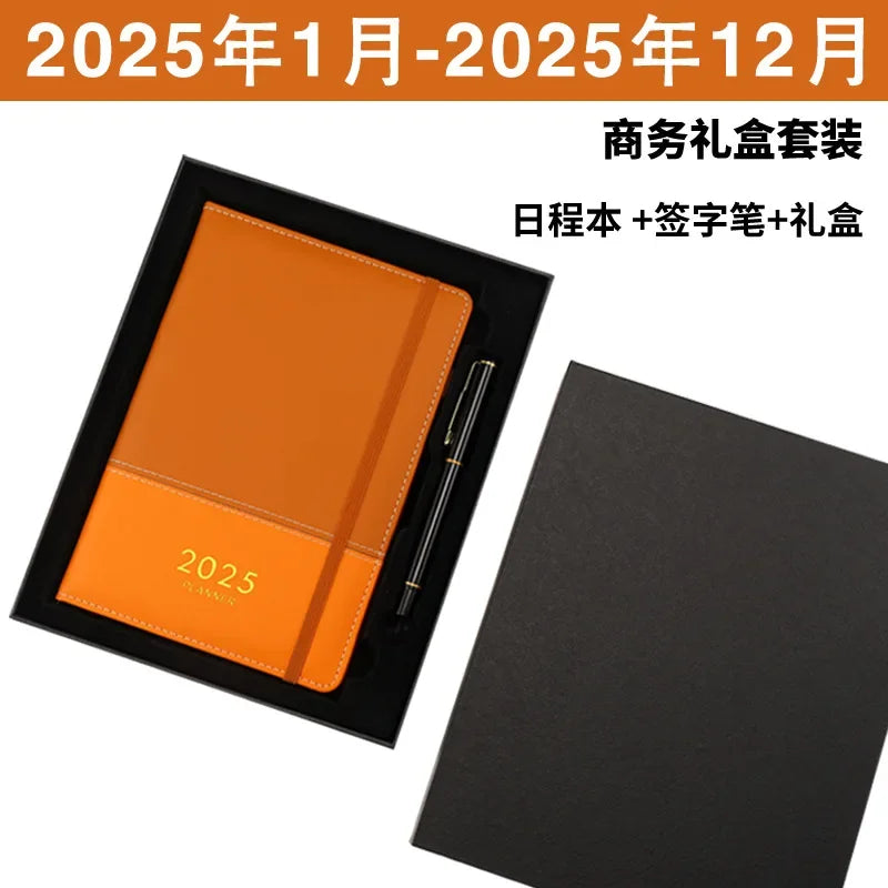 2025 Agenda Book Customized Logo Time Management A5 Plan Book English Notepad Business Diary Wholesale agenda planner  diary