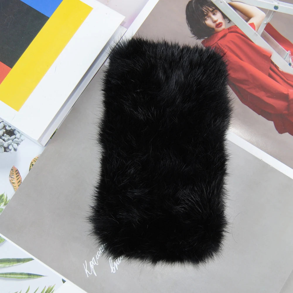 Hot Sale Brand Women Real Rex Rabbit Fur Scarf Girls Warm Soft Knitted Good Elastic Rabbit Fur Headband Natural Fur Ring Scarves