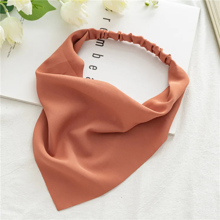 2022 Summer Vintage Print Flower Beach Bandana Hair Scarf Fashion Elastic Rubber Headbands for Women Girl Hair Accessories