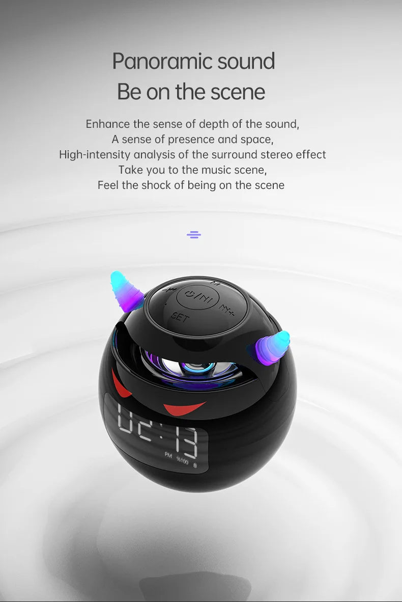 Little Devil Bluetooth Speaker Hifi Smart Voice Speaker Alarm Clock Stereo Mini Subwoofer Outdoor Pluggable Sd Card caixa de som