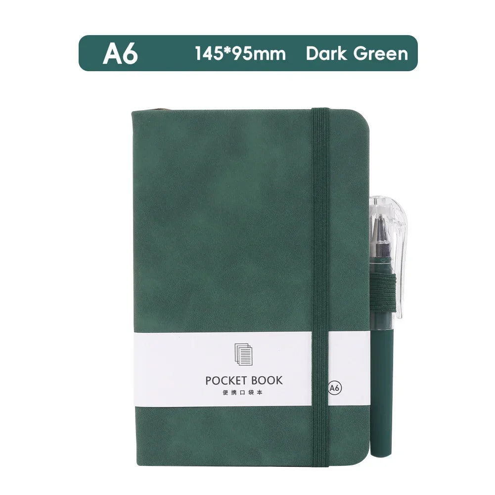 A6 Pocket Notebooks With Pen 200 Pages Leather Notepads Teacher Gift Planning Notebook And Journals School Supplies Stationery