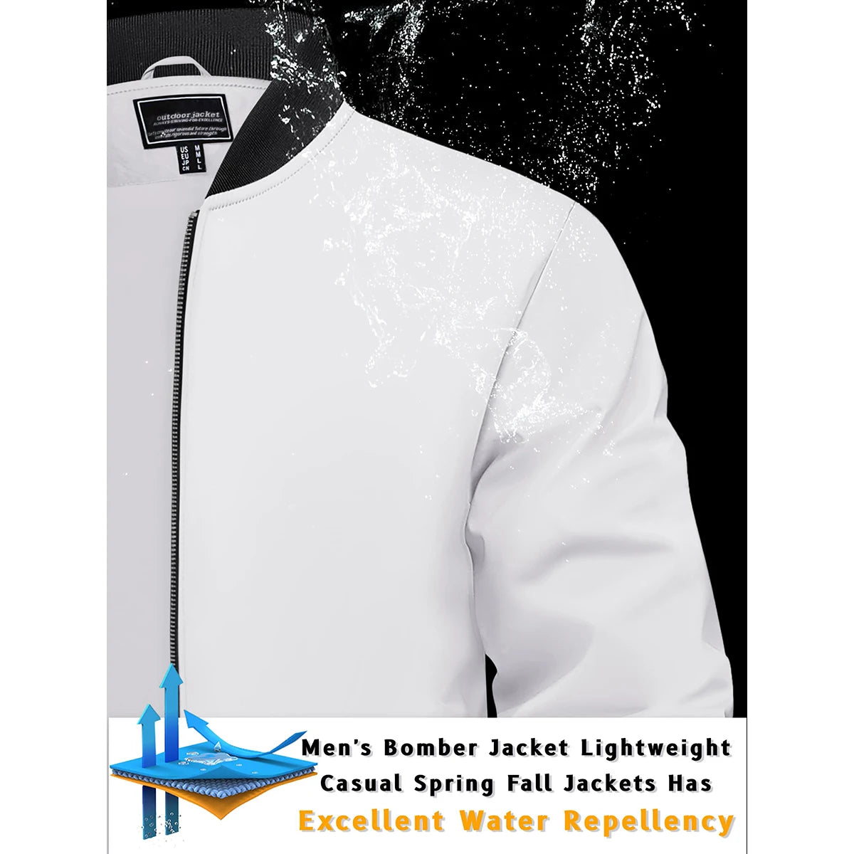 TACVASEN Men’s Varsity Bomber Jacket – Lightweight, Windproof & Waterproof Fall Outerwear for Outdoor & Casual Wear