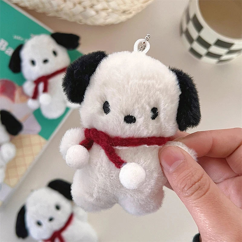 Cartoon Dog Doll Keychain Women Cute Plush Dog Keyring For Girls Gifts Creative Car Keychain