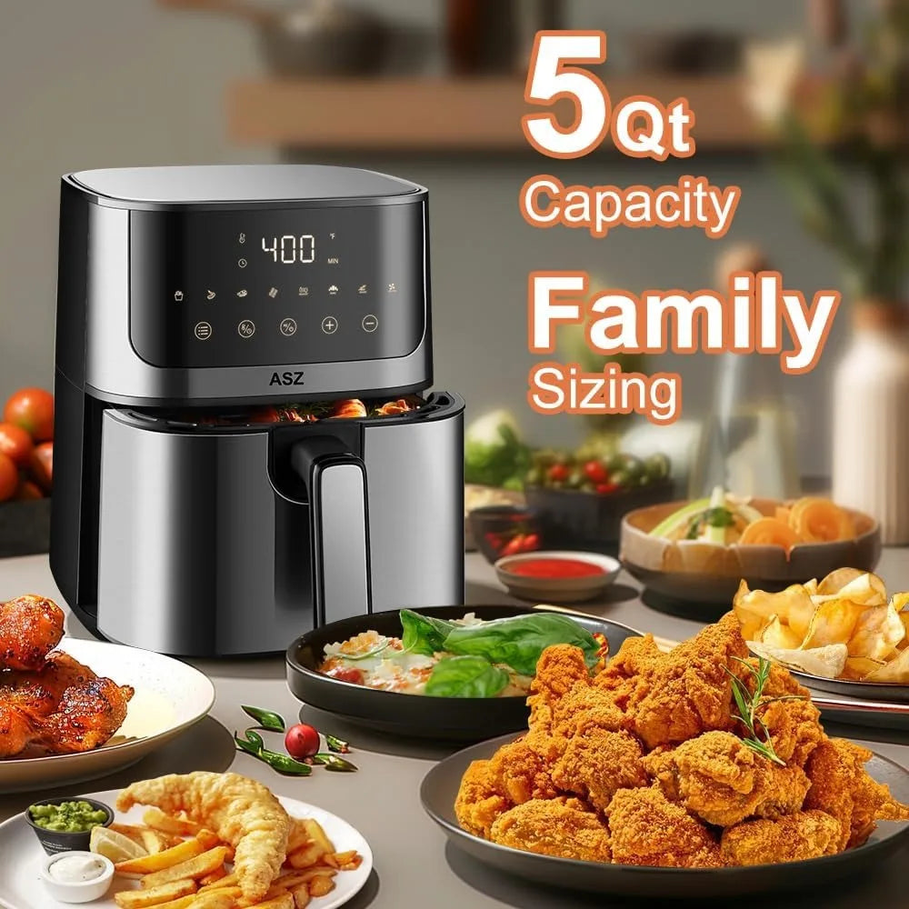 2025 NEW ASZ 5qt Air Fryer Digital for dorm office- Compact Airfryer Design for 2-3 people, 8 in 1 Presets Bake