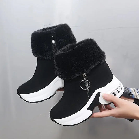 Winter Women Warm Sneakers Platform Snow Boots 2022 Ankle Boots Female Causal Shoes Ankle Boots for Women Lace-up Ladies Boots