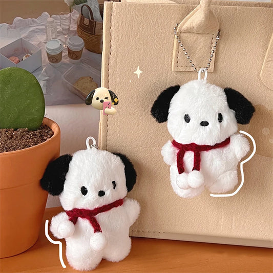 Cartoon Dog Doll Keychain Women Cute Plush Dog Keyring For Girls Gifts Creative Car Keychain